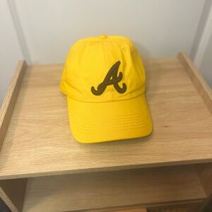 Atlanta Brave Gold Hat with Navy Blue A Adjustable 47 Brand